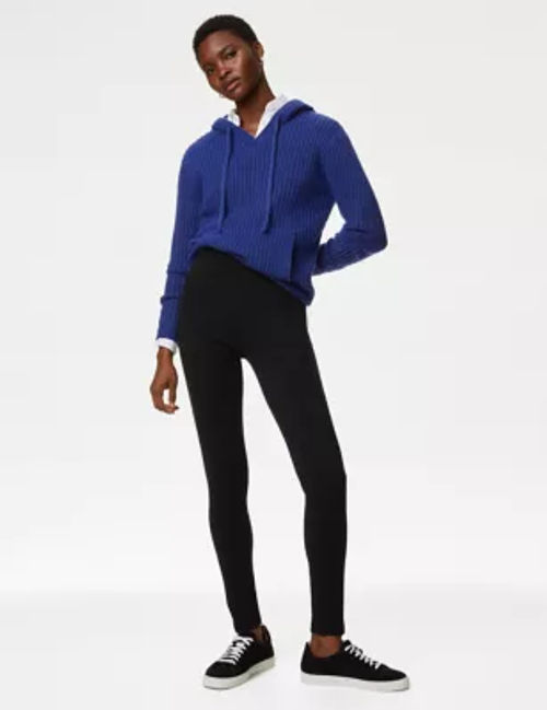 M&S Womens Thermal High Waisted Leggings - 10SHT - Black, Black,Midnight  Navy,Charcoal, £22.50