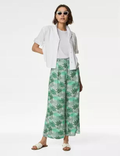 M&S Womens Printed Wide Leg...