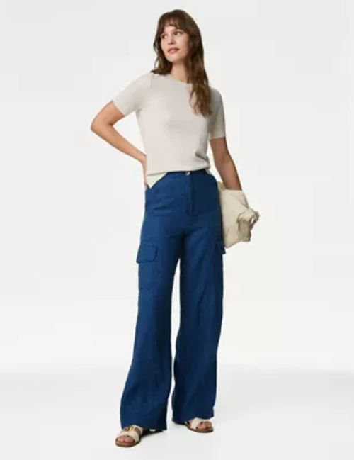 M&S Womens Pure Linen Cargo...