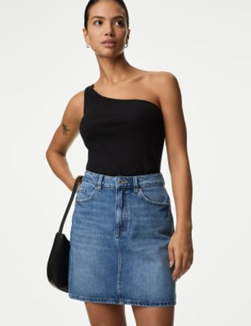 M&S Womens Denim Mini Skirt -...