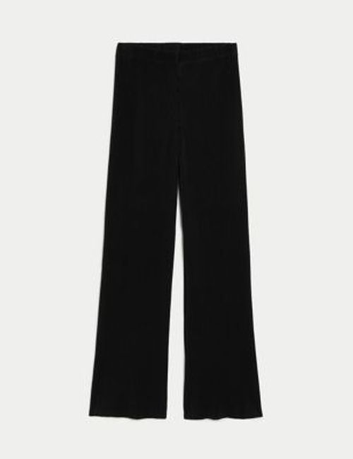 Cotton Rich Brushed Wide Leg Joggers, M&S Collection