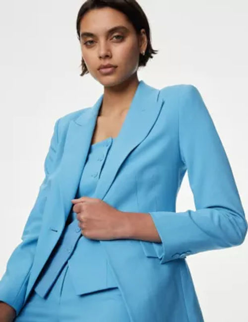 M&S Women's Tailored Single Breasted Blazer - 6 - Sky Blue, Sky Blue