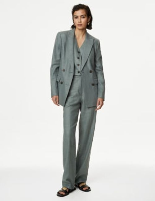 M&S Womens Linen Rich Pleat...