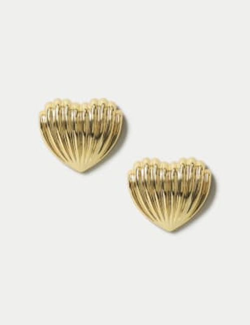 M&S Womens Ridged Heart Stud...