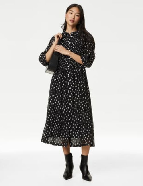 M&S Womens Polka Dot Shirred...