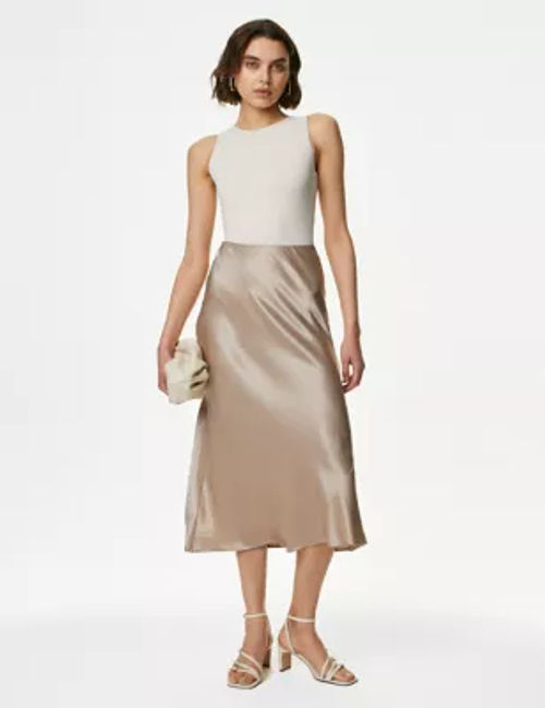 M&S Womens Satin Midi Slip...