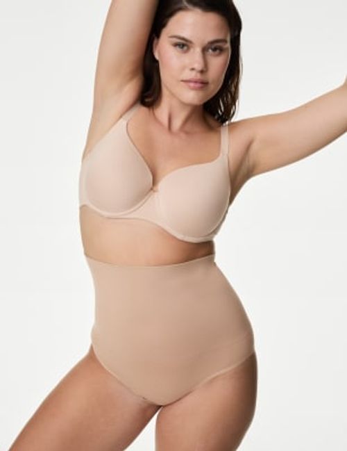 M&S Womens Magicwear™ Tummy Control & Thigh Slimmer - 10 - Rose Quartz,  Rose Quartz,Black, £29.50