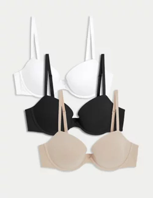 M&S Collection 2 Pack Cotton Rich Padded Balcony Bras A-DD