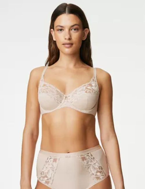 M&S Neutrals Womens Wildblooms Wired Full Cup Bra A-E - 44A - Opaline,  Opaline,White,Black,Rich Quartz,Topaz,Rich Amber,Rose Quartz,Watermelon, £18.00