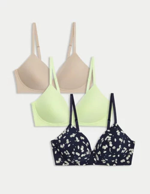 2pk Cotton Non Wired T-Shirt Bras A-E, M&S Collection