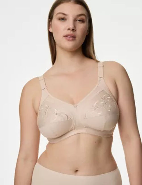 Marks & Spencer Cotton Mix Embroidered Bra