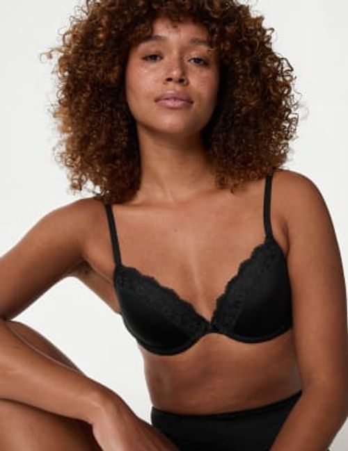 M&S Collection Lace Underwired Plunge Bra A-E, Compare