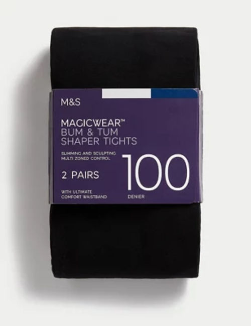 2 Pack 15 Denier Body Shaper Tights, M&S Collection