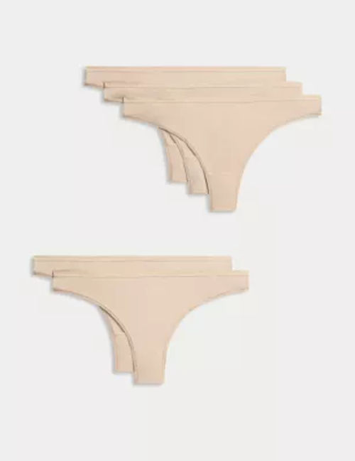 5pk No VPL Cotton Modal Bikini Knickers, M&S Collection