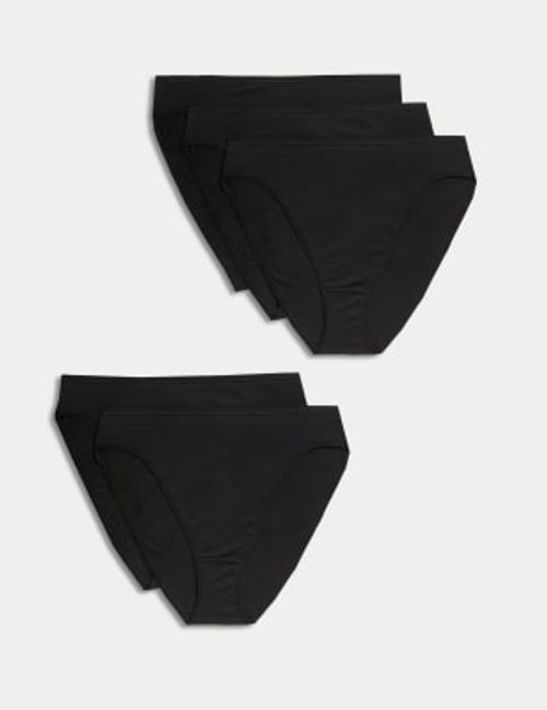 5pk Cotton Lycra® & Lace Bikini Briefs