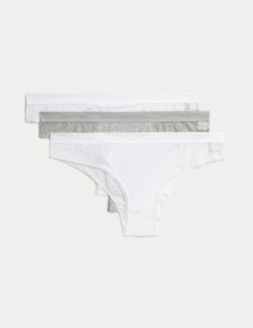 3pk Cotton Brazilian Knickers, Body by M&S