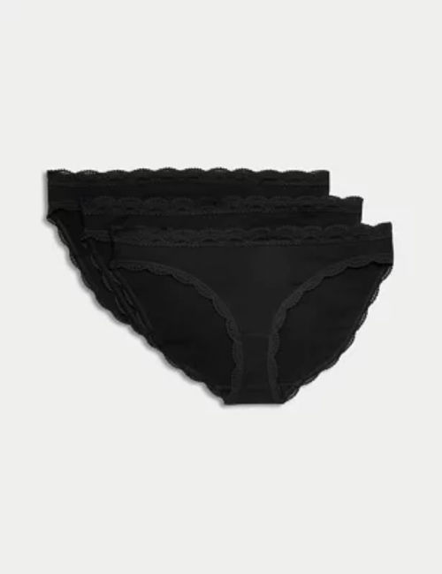 5 Pack Cotton Rich Low Rise Thongs, M&S Collection