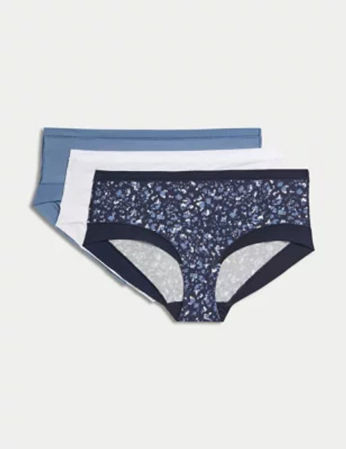 Body By M&S Womens 3pk Flexifit™ Modal Low Rise Shorts - 20 - Grey Blue,  Grey Blue,Black,Rose Quartz,White, £16.00