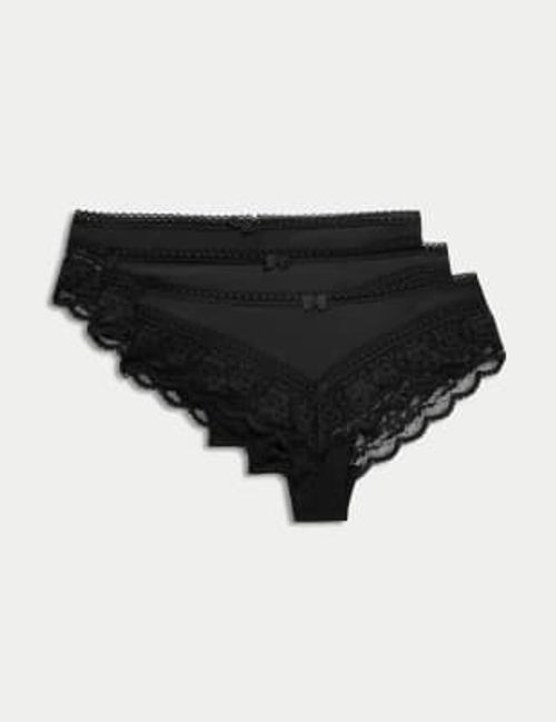 3pk Lace Thongs, M&S Collection