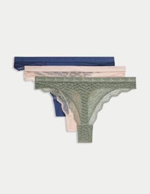 M&S Women's 3pk Mesh & Lace...