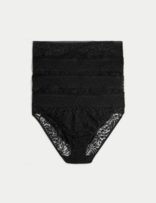 5pk No VPL Cotton Modal Brazilian Knickers, M&S Collection