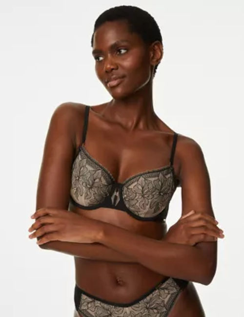 Autograph Embroidered Non-Padded Balcony Bra A-DD, Compare