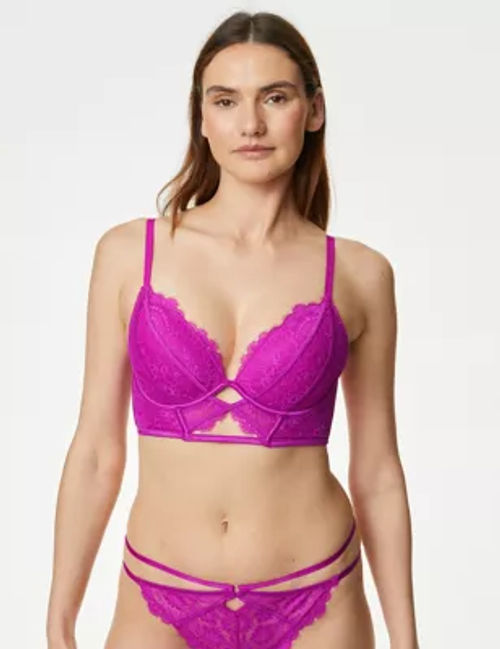 Lace Padded Plunge Wired Bra A-E