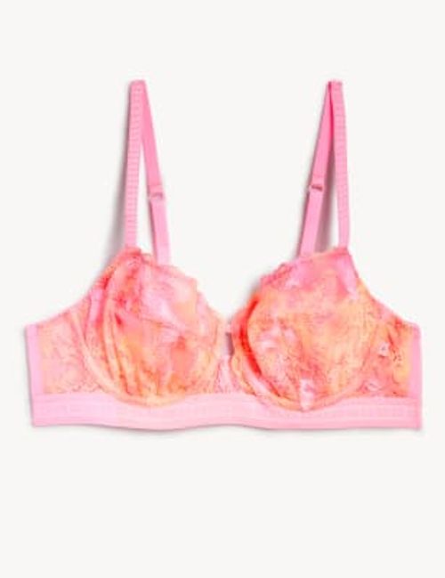 Alannah Satin & Lace Wired Balcony Bra (A–E)