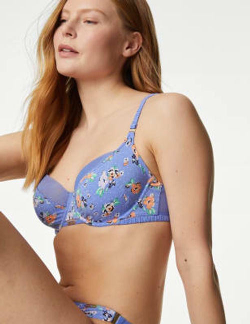 Printed Lace Non Wired Bralette A-E, M&S Collection