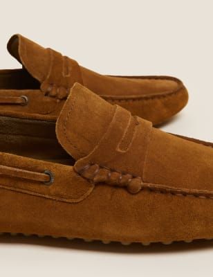 M&s mens suede on sale loafers