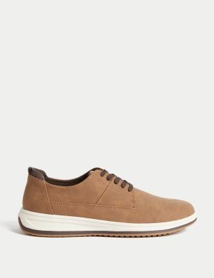 M S Mens Derby Shoes 6 Dark Tan Dark Tan Navy 45.00