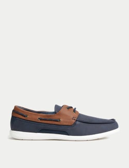 M&S Mens Lace Up Deck Shoes -...