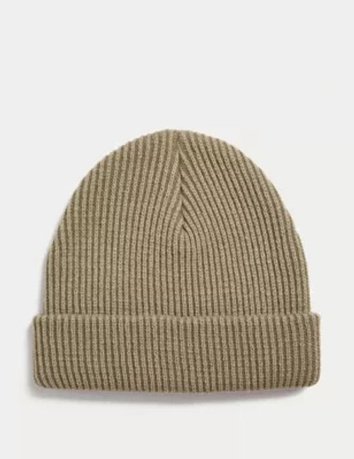 M&S Mens Knitted Beanie Hat -...