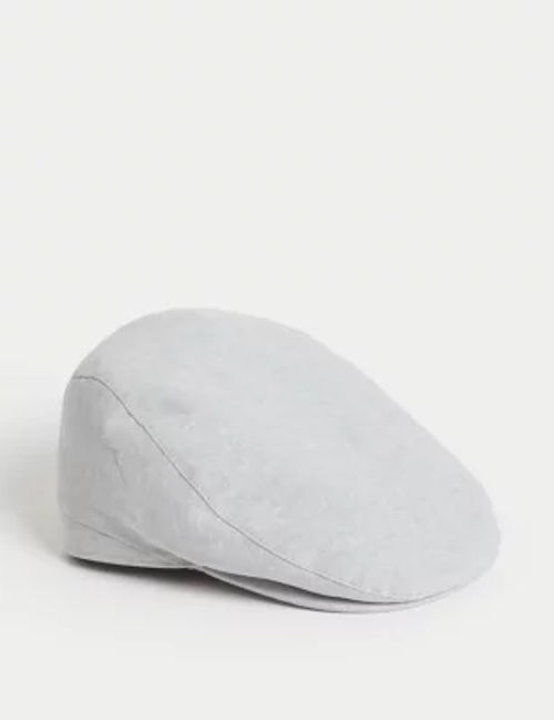 M&S Mens Linen Blend Flat Cap...