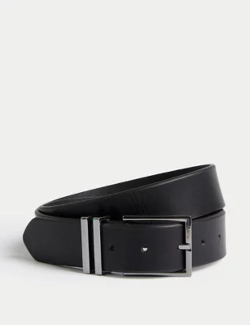 M&S Mens Black Leather Belt -...