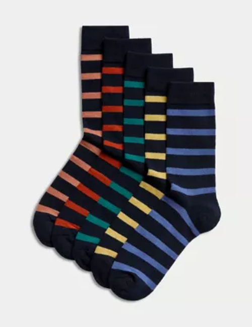 M&S Mens 5pk Striped Cotton...