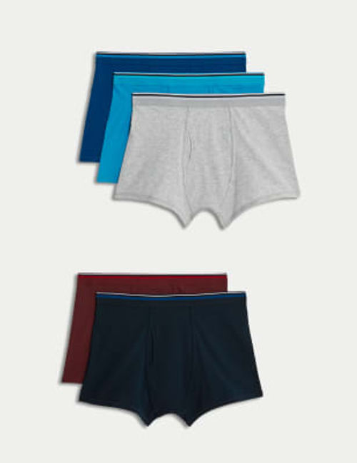 5pk Pure Cotton Cool & Fresh™ Trunks, M&S Collection