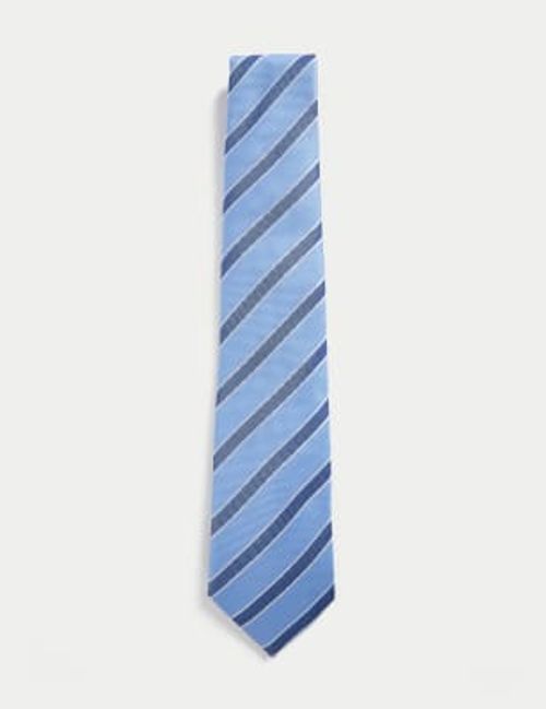 M&S Mens Striped Pure Silk...