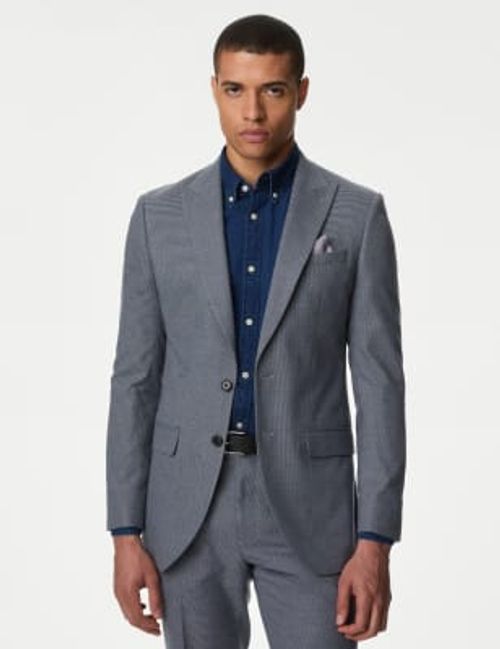 M&S Men's Slim Fit Puppytooth...