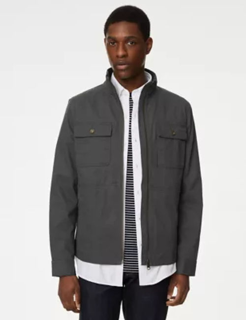 M&S Men's Cotton Rich Jacket...