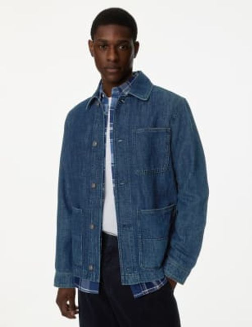 M&S Mens Denim Chore Jacket -...