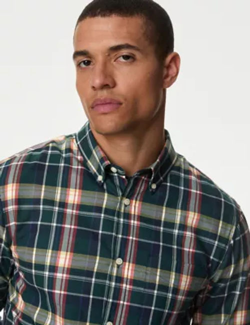 M&S Men's Cotton Rich Check...