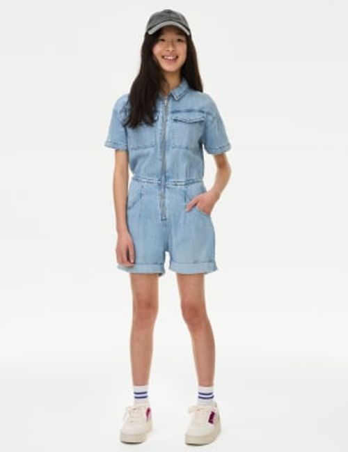 Denim Ripped Dungarees (6-16 Yrs)