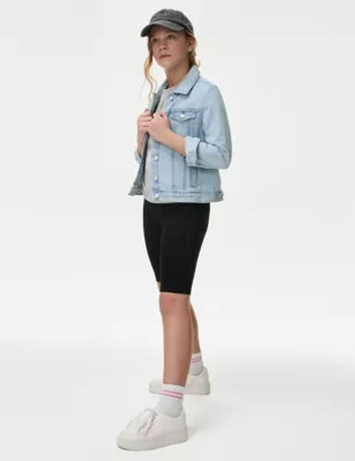 M&S Girls 2pk Cotton Rich Flared Leggings (6-16 Yrs) - 6-7 Y - Black, Black, £18.00