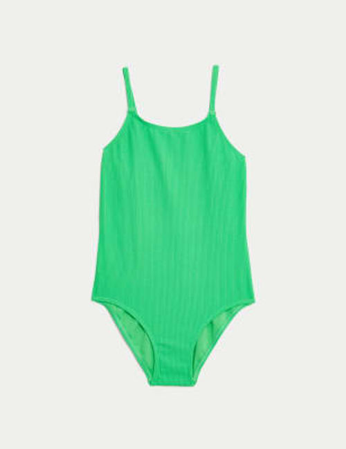 M&S Girls Crinkle Swimsuit...