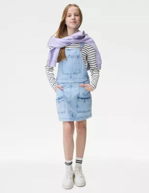 M&S Girls 2pc Denim Pinafore...