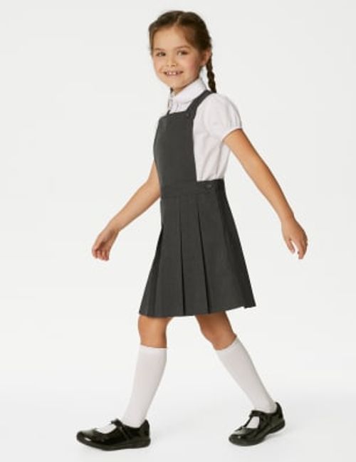 M&S Girls Pleated Bib School...