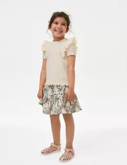 M&S Girls 2pc Cotton Rich...