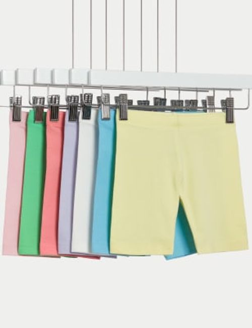 7pk Cotton Rich Plain Leggings (2-8 Yrs), M&S Collection