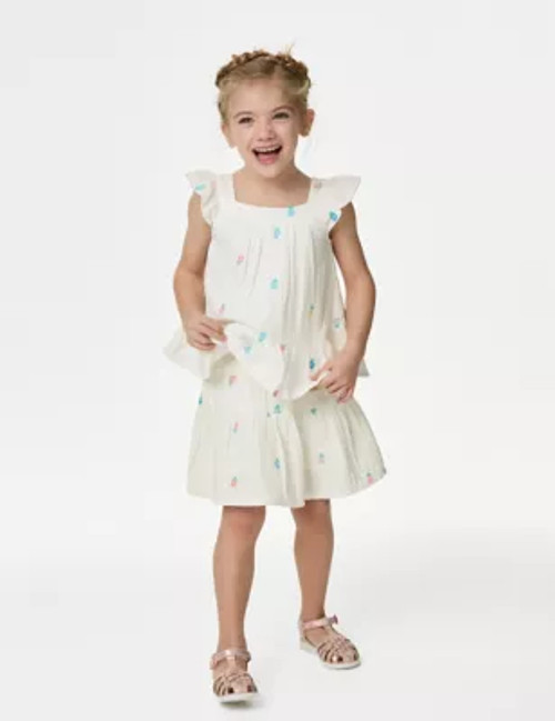 M&S Girls Pure Cotton Tiered...